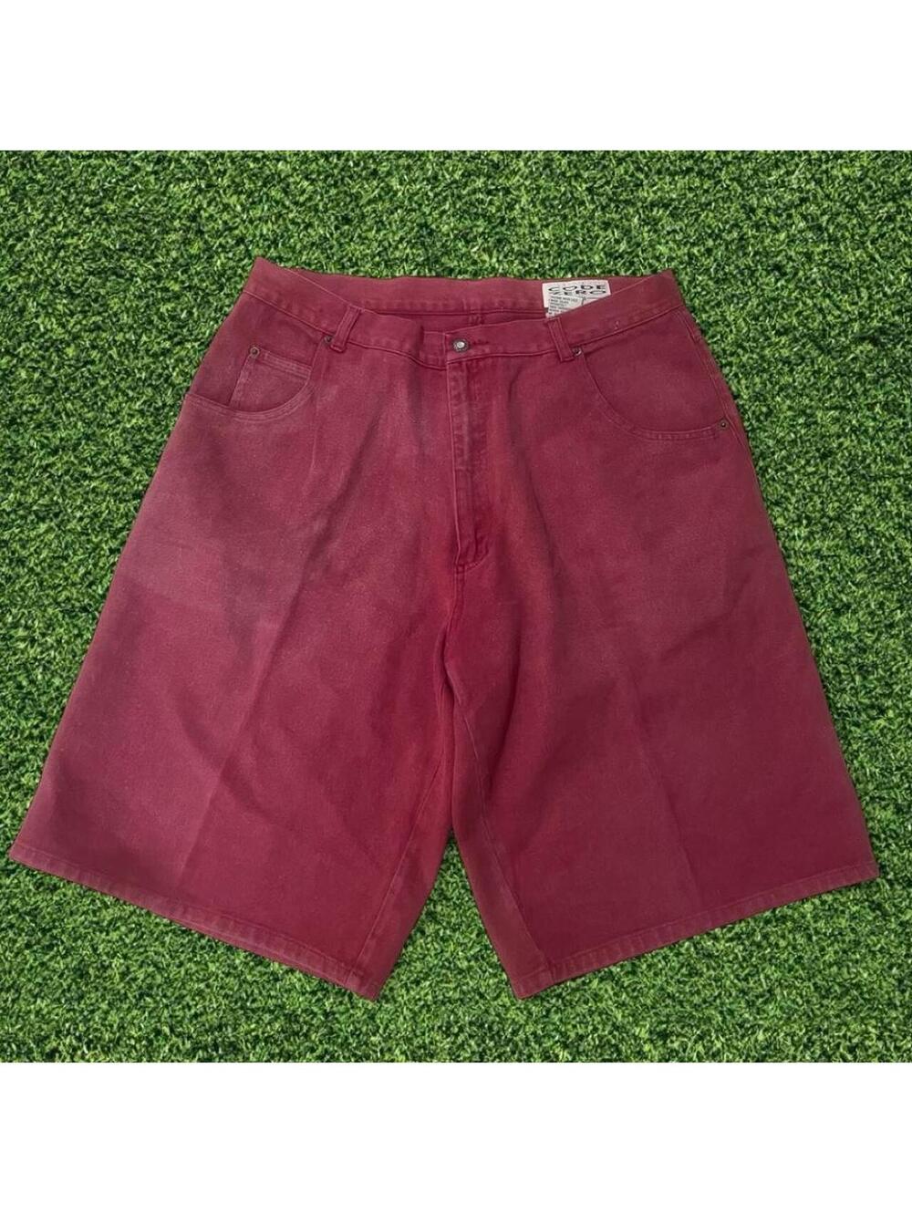 Vintage Code Zero Red Denim Shorts – Size 38